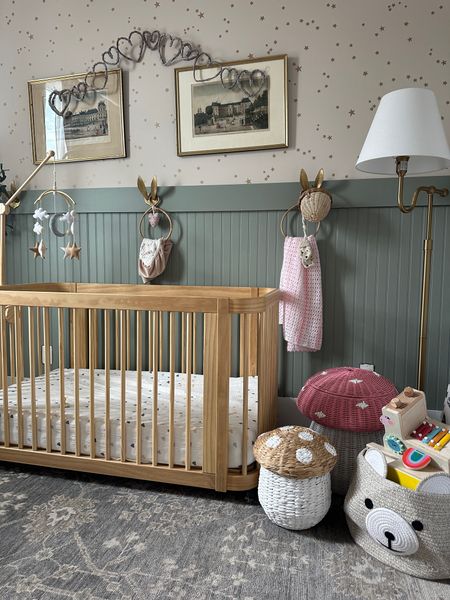 An update to my baby’s nursery!

Mushroom basket. Woven bear basket. Baby mattress.