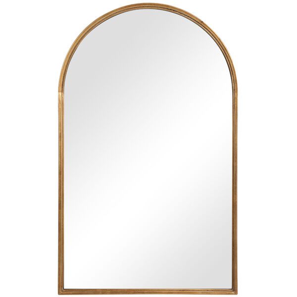 Afton Antique Gold Leaf Arch Wall Mirror - (Open Box) | Bellacor