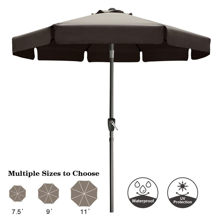 ABCCANOPY 9ft Outdoor Market Patio Umbrella with Push Button Tilt, 8 Ribs 13+Colors, Brown - Walm... | Walmart (US)