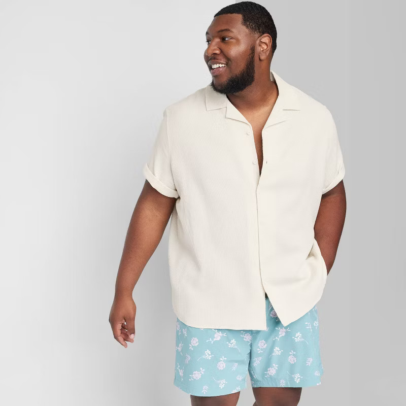 Men's Short Sleeve Waffle Knit Button-Down Shirt - Original Use™ | Target