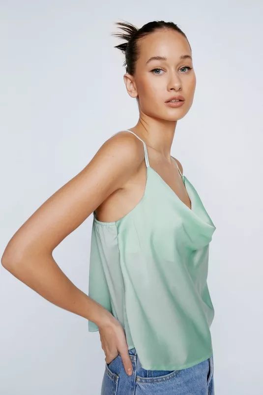 Cowl Neck Satin Cami | Nasty Gal (US)