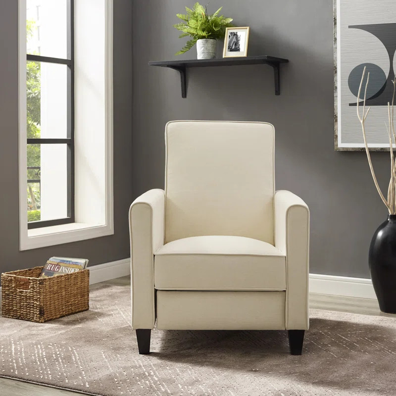 Ahzaria 32.5'' Upholstered Wide Manual Push Back Club Recliner Chair | Wayfair North America