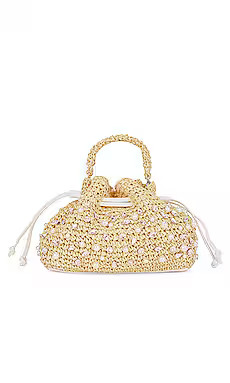BTB Los Angeles Nia Mini Crystal Bucket Bag in Natural from Revolve.com | Revolve Clothing (Global)