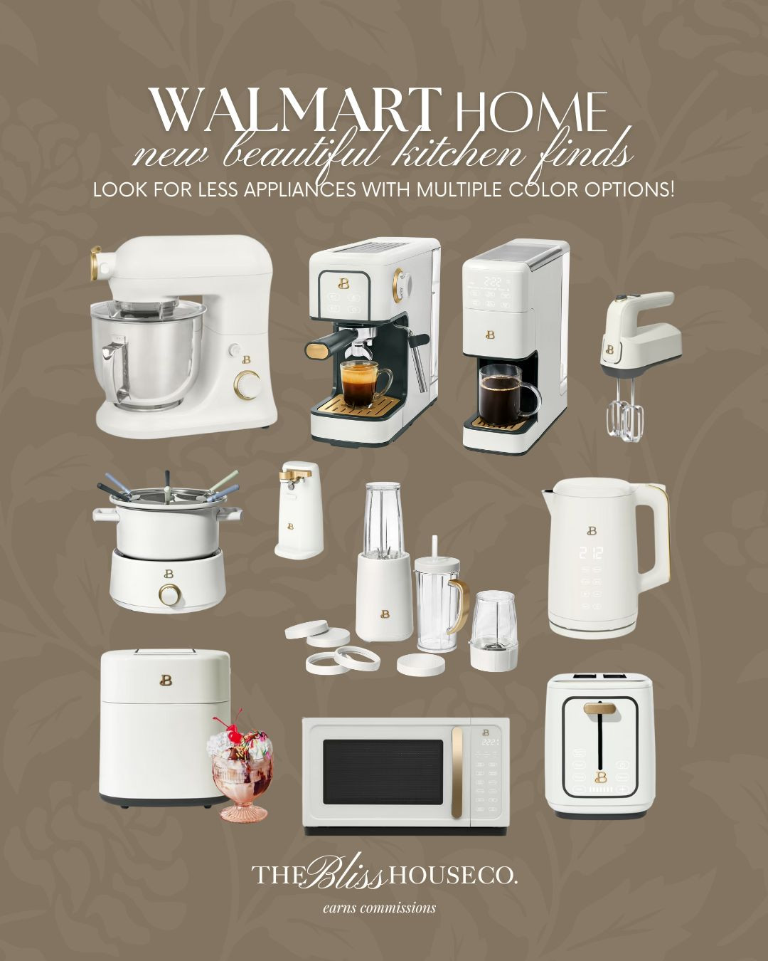 Beautiful by Drew Barrymore new kitchen appliances! Walmart kitchen essentials, look for less, multiple color options, mixer, espresso machine, blender, toaster, microwave, gift ideas, kitchen finds, Walmart home. 

 #LTKGiftGuide #LTKHome #LTKFindsUnder100
