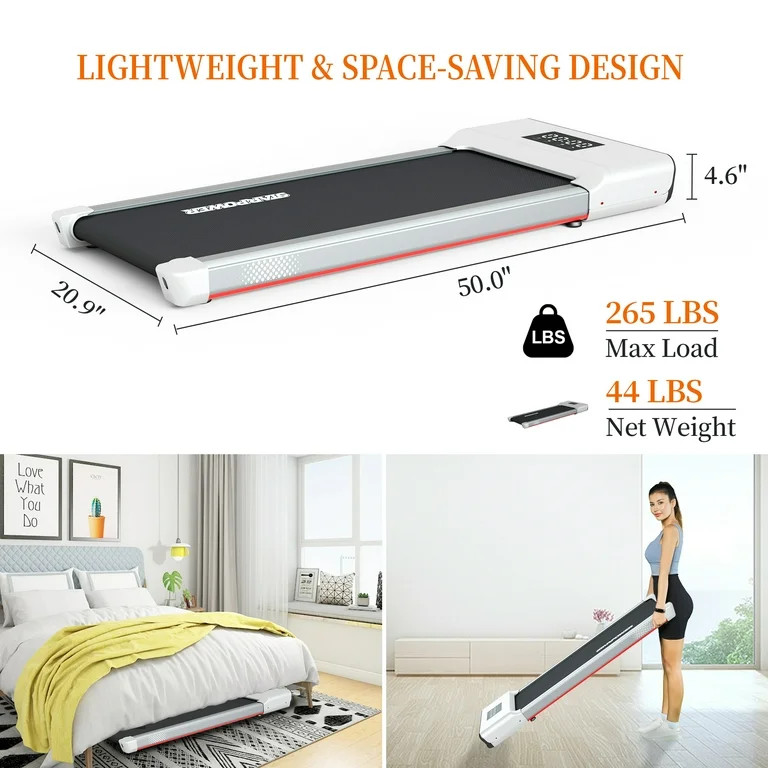 SSPHPPLIE Under Desk Treadmill 2.5Hp, Ultra-Quiet with Remote Control- Electric Sport Walking Pad... | Walmart (US)