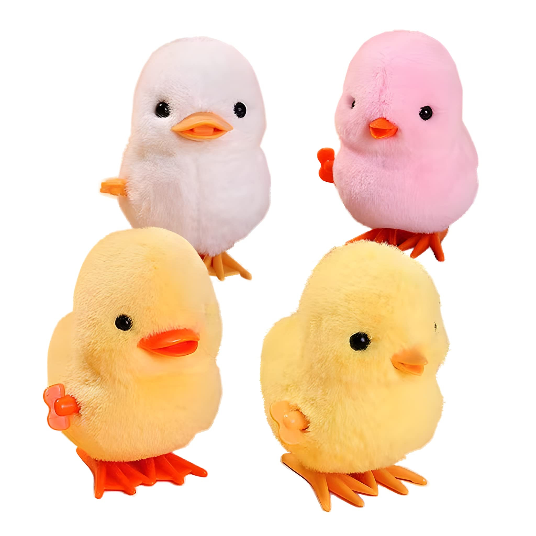 Easter Wind-Up Plush Toys Fluffy Realistic Jumping Chicks & Ducks for Kids (Pack of 4) | Amazon (US)