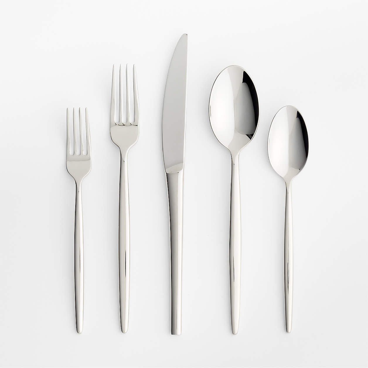 Uptown Mirror 5-Piece Flatware Place Setting + Reviews | Crate & Barrel | Crate & Barrel