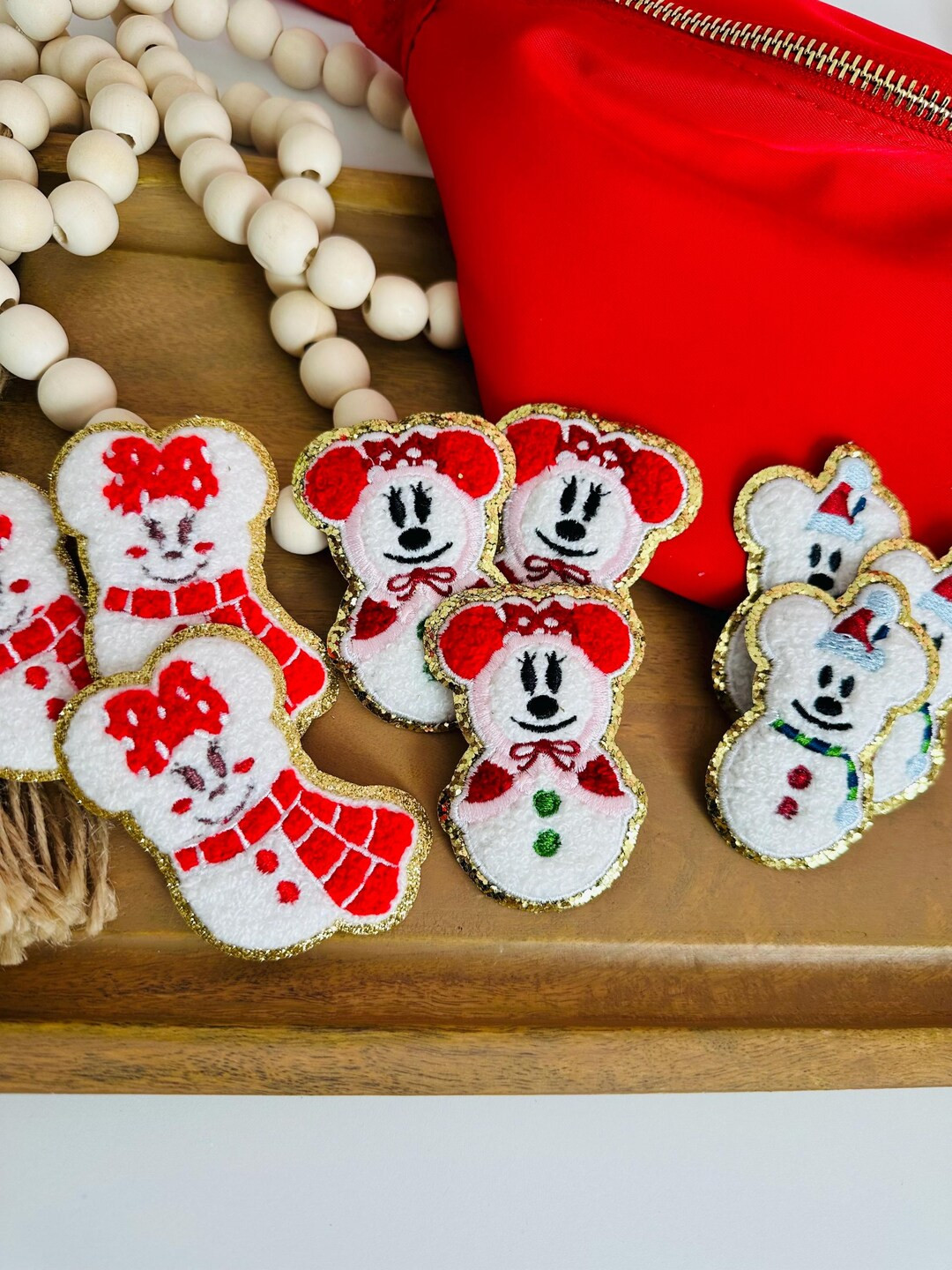 Minnie and Mickey Snowman | Christmas Patches | Disneyland Christmas | Fanny Pak Accessories | Tr... | Etsy (US)