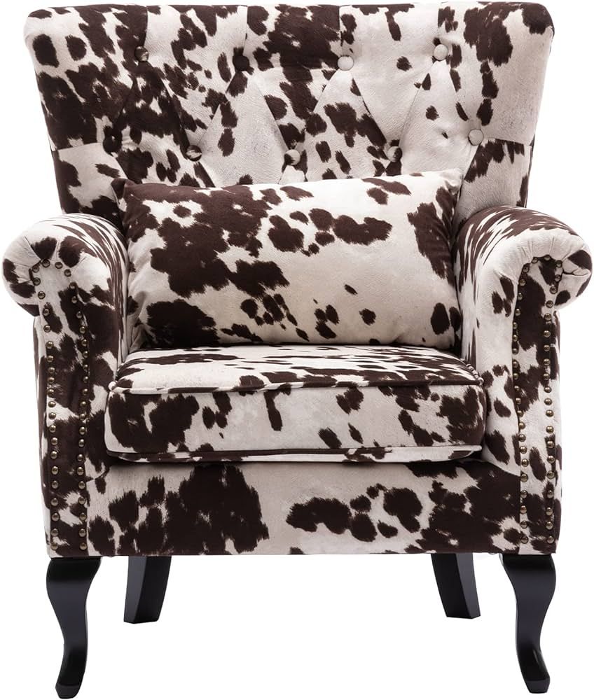 DM Furniture Mid Century Accent Chair Modern Button Tufted Armchair Wingback Club Chair Velvet Si... | Amazon (US)