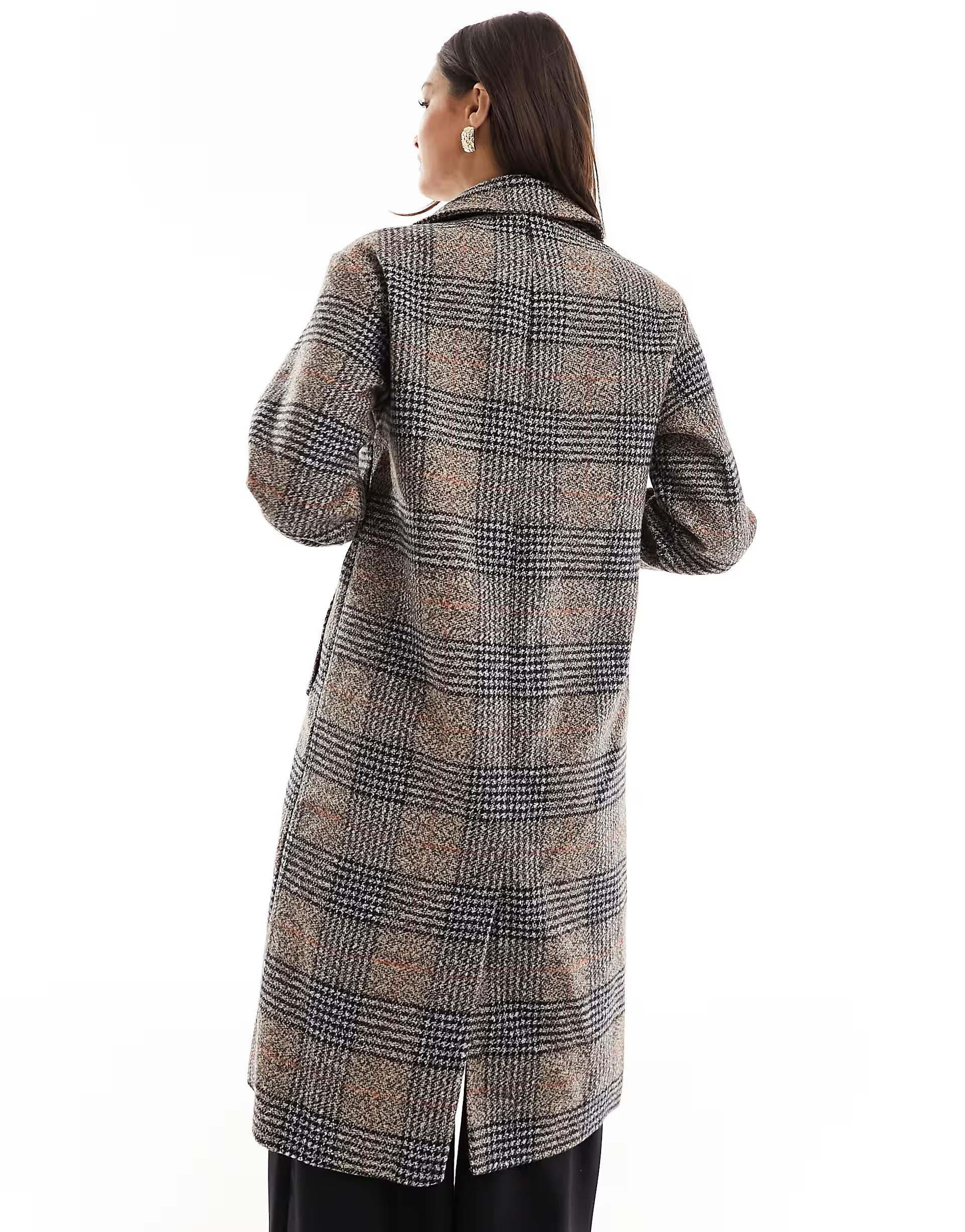 QED London Tall formal coat in grey check | ASOS (Global)