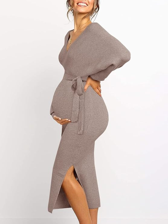 Chang Yun Maternity Nursing Dress Sweater Dress for Women Wedding Guest Dress Baby Shower Materni... | Amazon (US)
