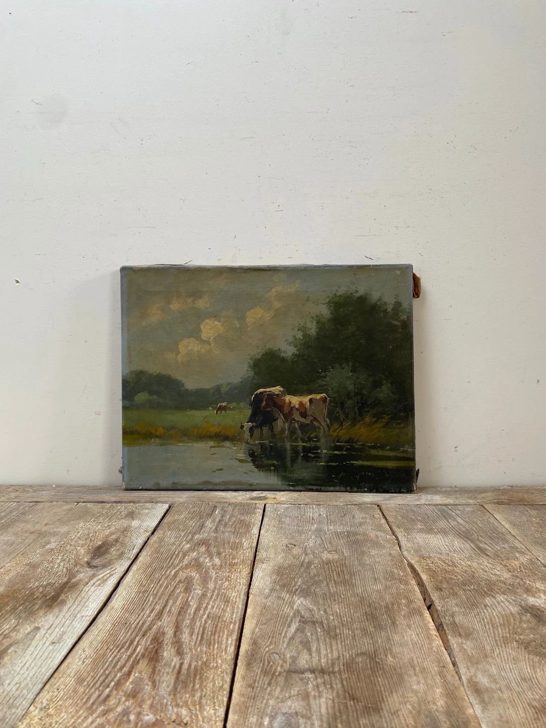 Antique Cows Oil Painting, Antique Moody Country, Dutch Oil, Antique Countryside, Original Oil on... | Etsy (US)