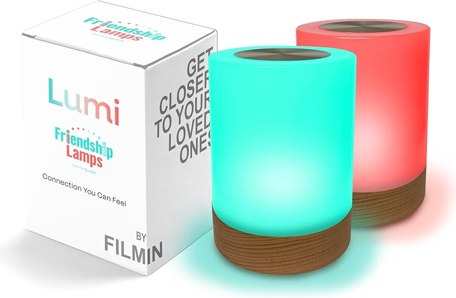 Friendship Lamp Lumi by Filimin - Best Friend WiFi Touch Lamp Real Beech Wood LED Light for Long-... | Amazon (US)