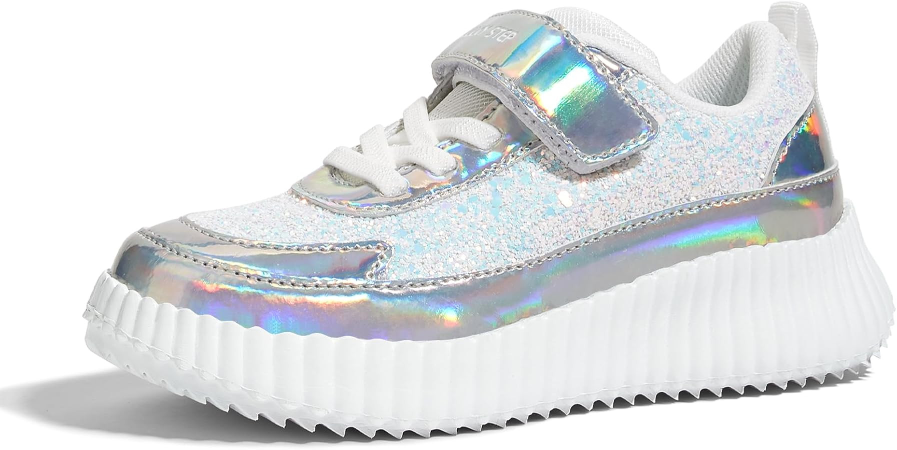 LUCKY STEP Kid's Glitter Running Sneaker Sparkly Braided Shiny Bling Princess Shoes School Athlet... | Amazon (US)