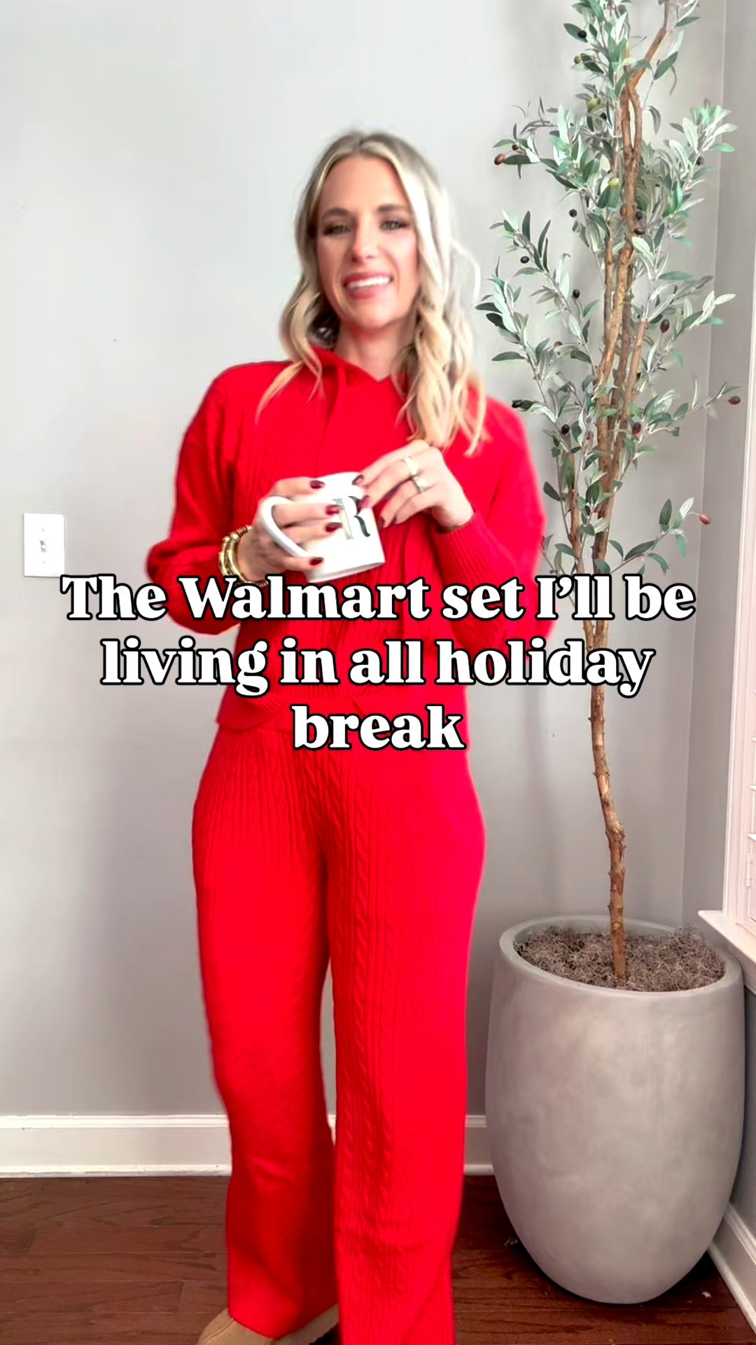 My holiday break uniform 🤍
This Walmart sweater set is soft, flattering, and easy to throw on for lounging or quick errands. I paid full price and would 100% do it again — but it’s even better now that it’s marked down. Also comes in several colors. Wearing a small on top and medium on bottom. 

Top: $18
Pants: $16

#LTKootd #LTKHoliday #LTKgrwm