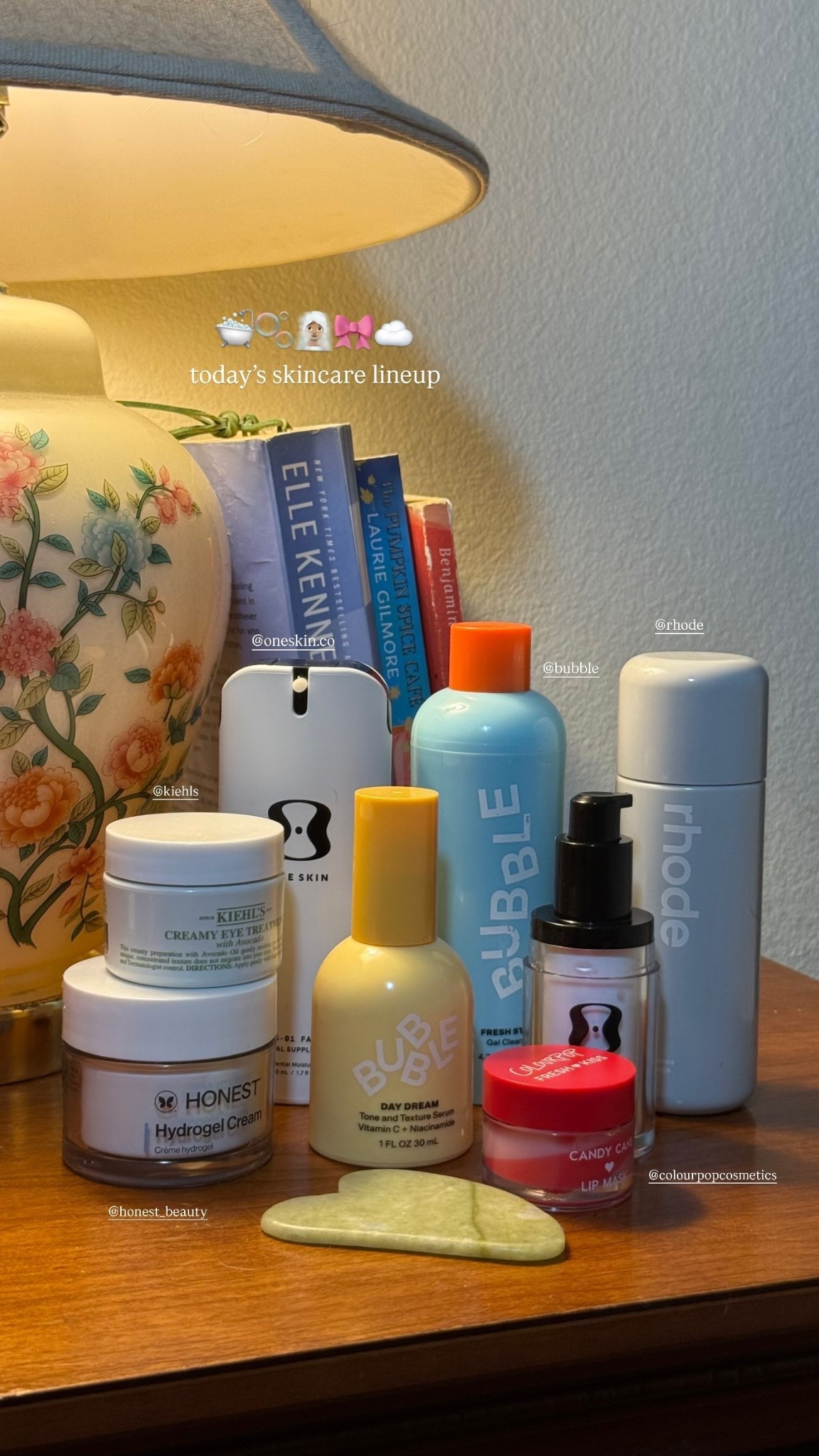 today’s skincare lineup  @bubble  @oneskin.co  @kiehls  @colourpopcosmetics  @honest_beauty  @rhode 🛁🫧🧖🏽‍♀️🎀☁️

#LTKgrwm #LTKBeauty