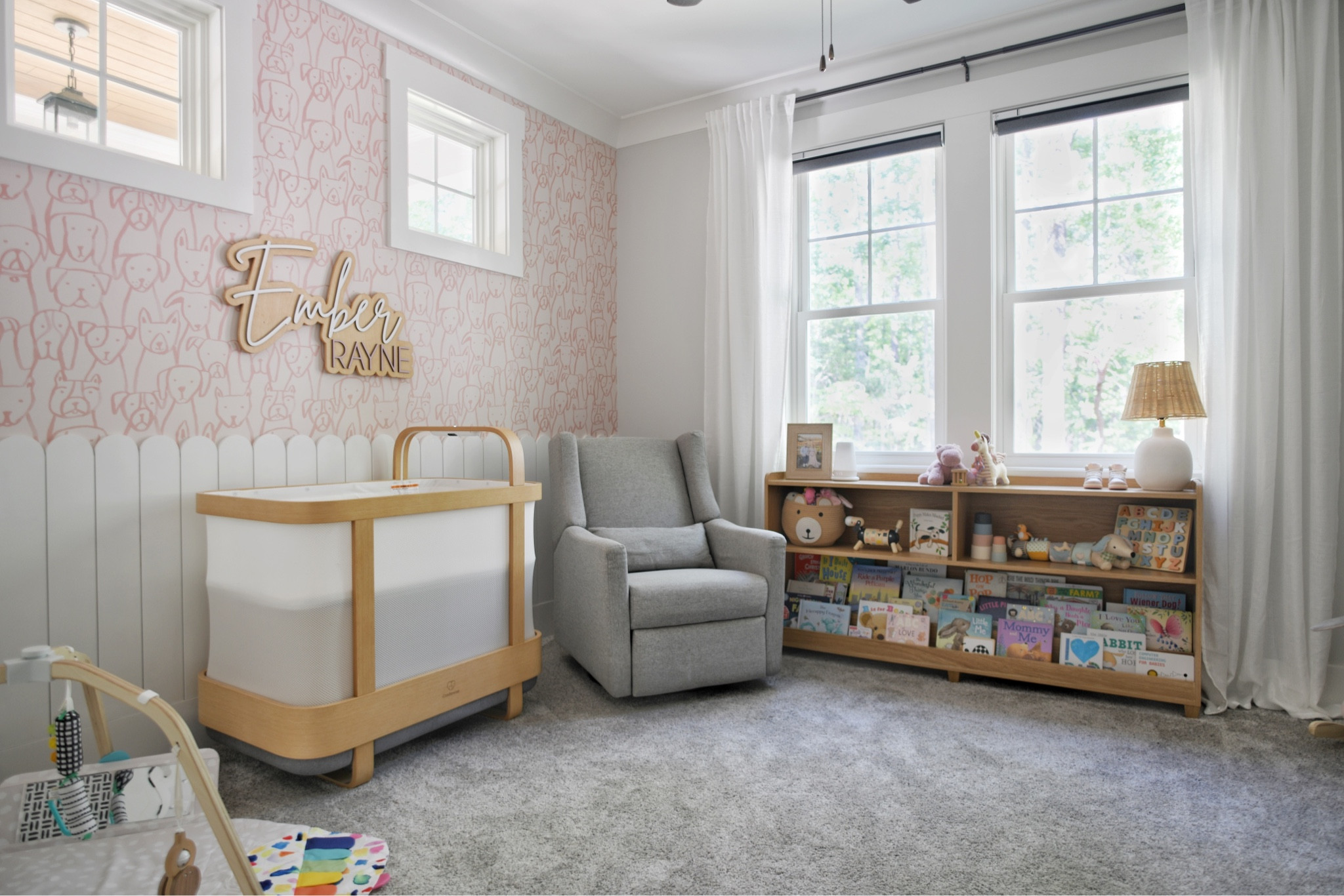 Nursery 💗

Play gym, recliner, glider, rocker, sound machine, baby, toys, name sign, wallpaper, puppy, curtains.

#LTKfamily #LTKbump #LTKbaby