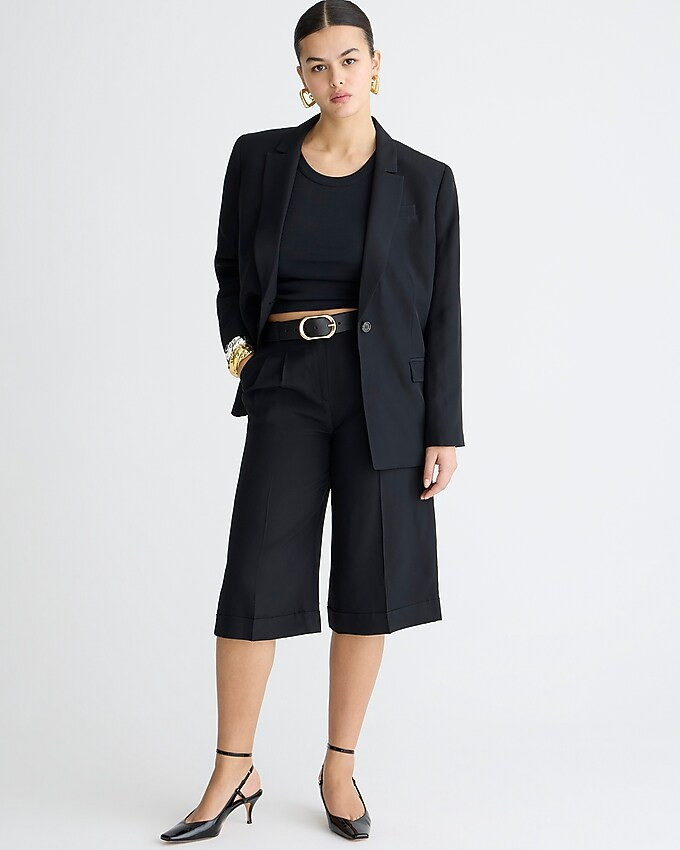 Long pleated trouser short in drapey viscose | J. Crew US