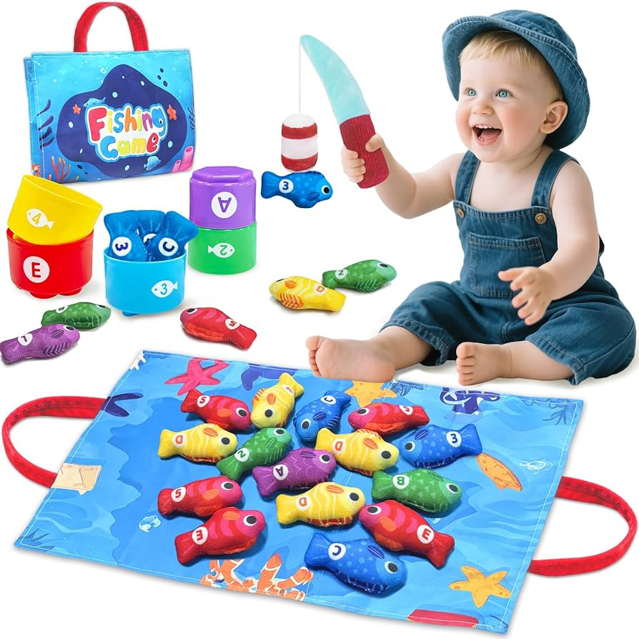 Montessori Toys for 1 Year Old, Toddler Fishing Game with Stacking Cups, Learning Educational Toy... | Amazon (US)