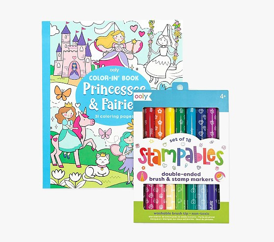 Happy Pack: Princess & Fairies Stampables Coloring Pack | Pottery Barn Kids