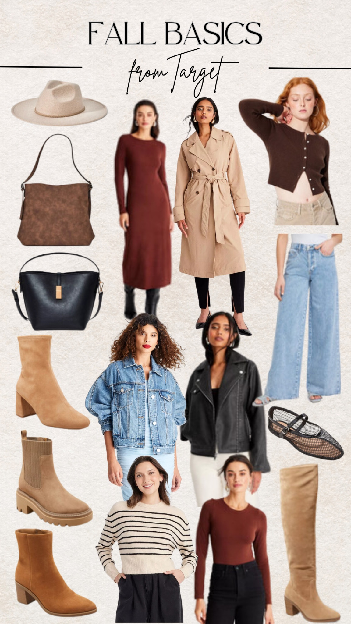 some great affordable basics and staple pieces for your fall wardrobe from Target 🎯 incorporate trending items like a suede handbag, trench coat, leather jacket and of course a nice pair of neutral boots without breaking the bank 

#LTKFindsUnder50 #LTKSeasonal #LTKFindsUnder100