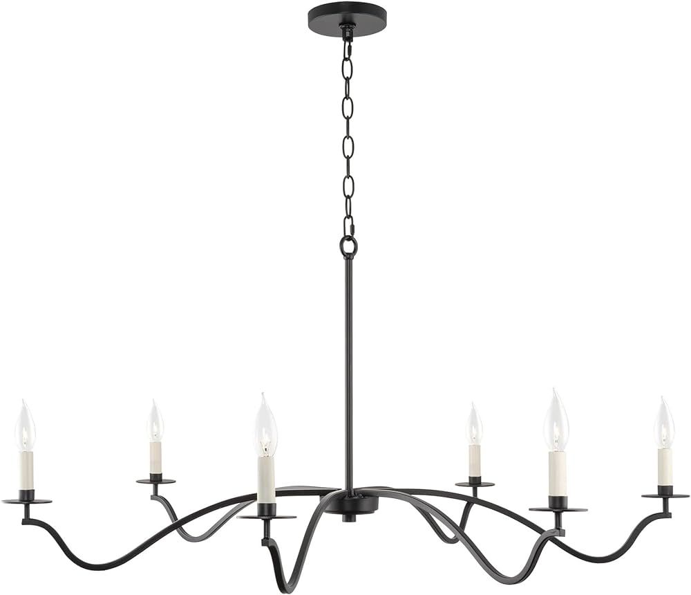 Kira Home Pennington 42" 6-Light Large Modern Chandelier + Curved Arms, Adjustable Hanging Height... | Amazon (US)