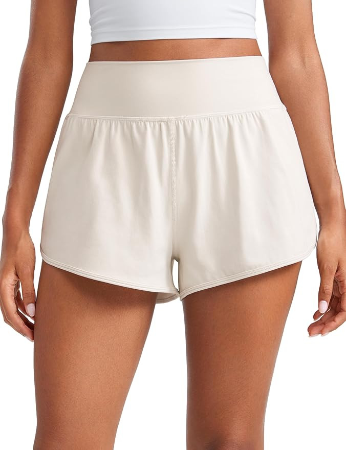CRZ YOGA Butterluxe-Light High Waisted Dolphin Shorts for Women 2.5" Soft Split for Casual Lounge... | Amazon (US)
