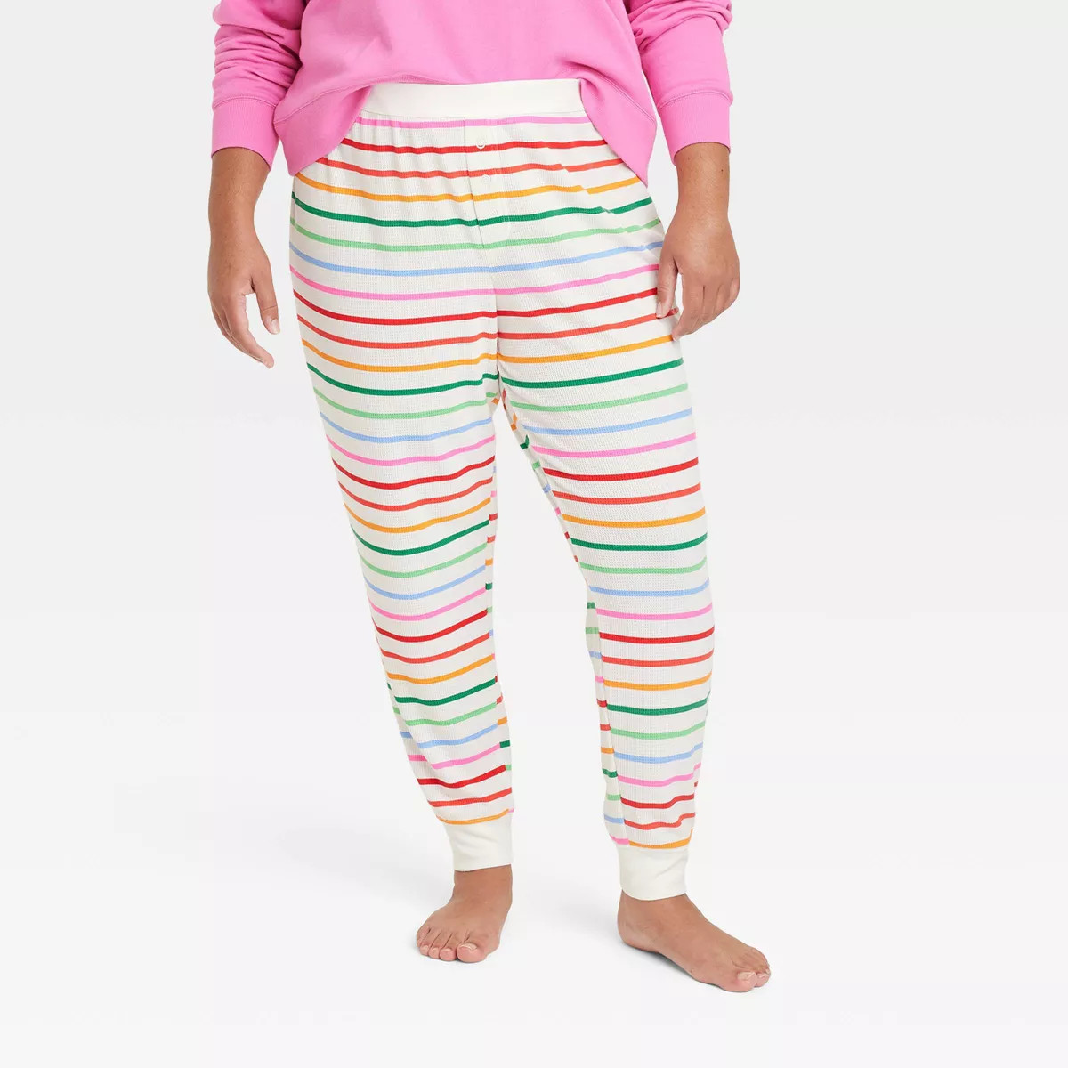 Women's Striped Matching Family Thermal Pajama Pants - Wondershop™ Cream | Target