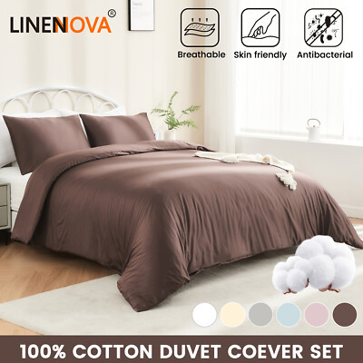 LINENOVA 100% Cotton Quilt Cover Set Ultra Soft Comfy Luxury Duvet Cover AllSize  | eBay Australi... | eBay AU