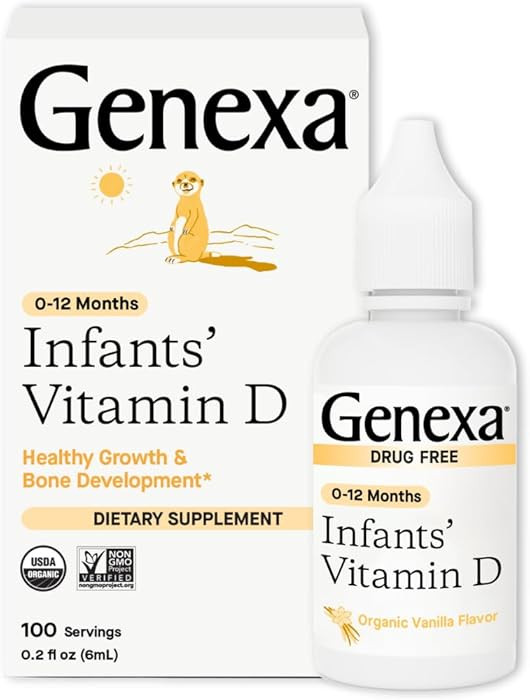 Genexa Infants Vitamin D Liquid Drops for Newborn, Baby & Toddler | Supports Growth & Bone Develo... | Amazon (US)