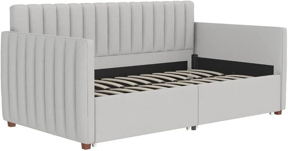 Novogratz Brittany Upholstered Bed Daybed, Twin, Gray | Amazon (US)