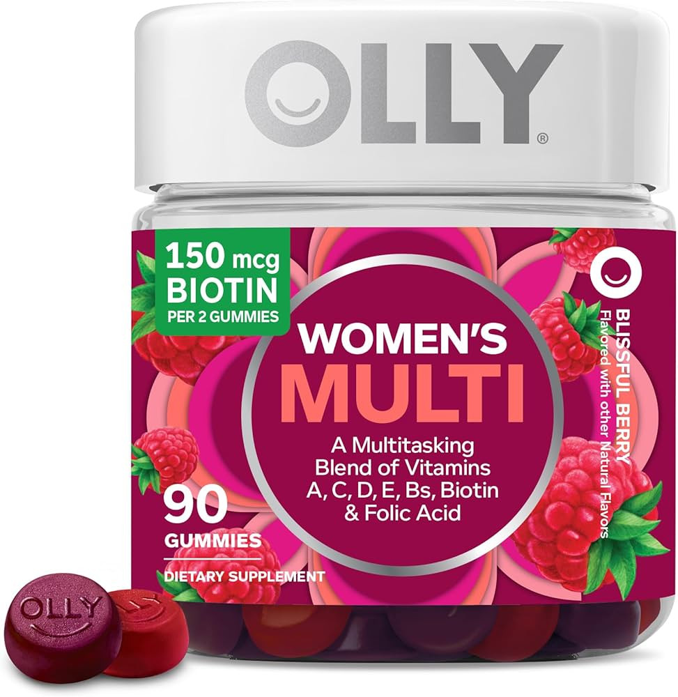 OLLY Women's Multivitamin Gummy, Vitamins A, D, C, E, Biotin, Folic Acid, Adult Chewable Vitamin,... | Amazon (US)