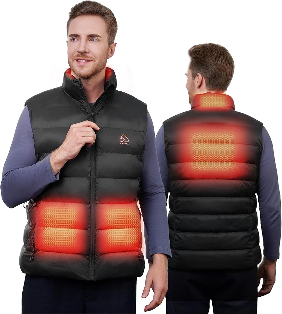 AVIDIA Heated Vest for men with Battery Pack, Rechargeable, Carbon NanoTube-1S Fast Heating, Fish... | Amazon (US)