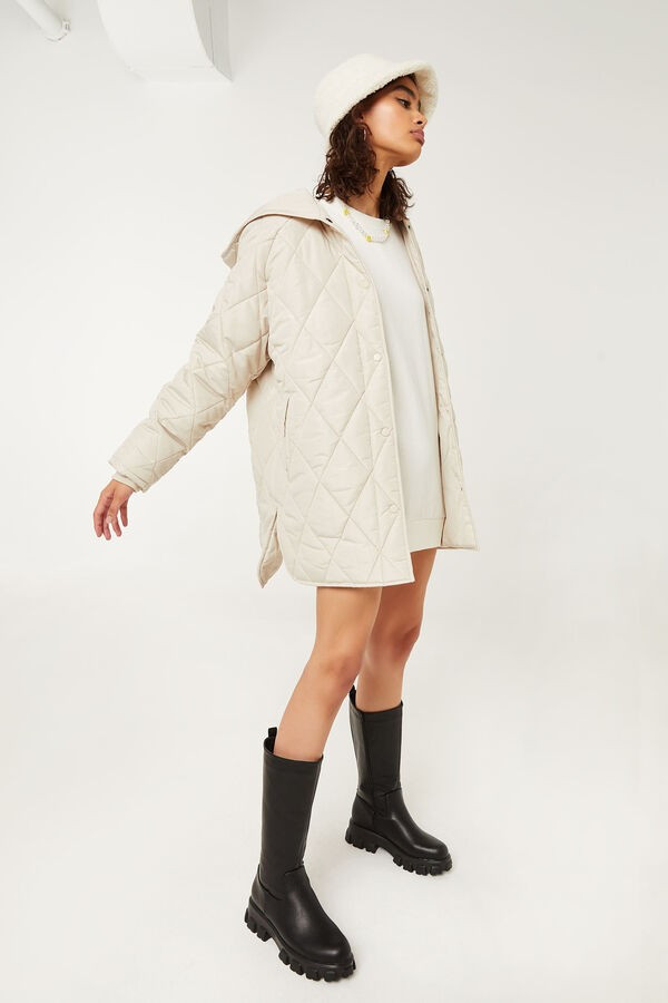 Oversized Quilted Hooded Jacket | Ardene