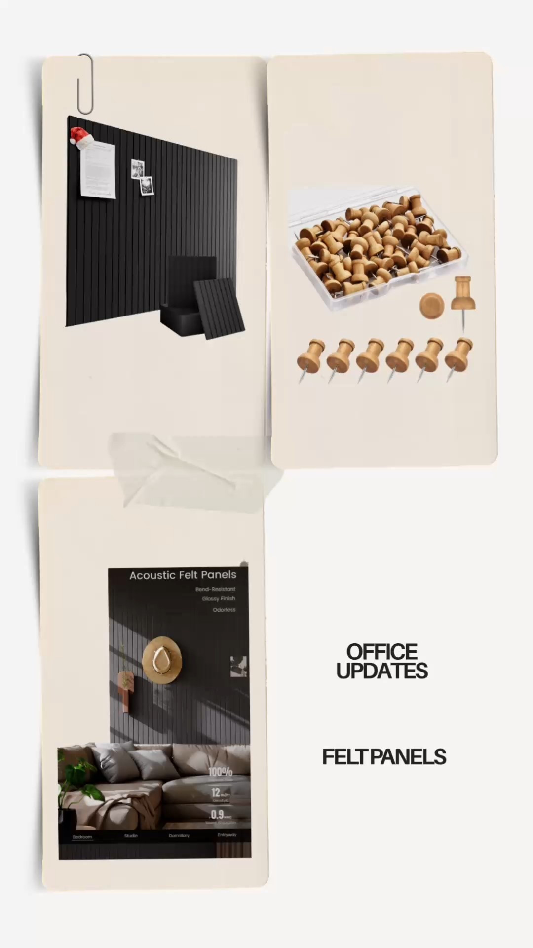 Office updates. Felt panel bulletin board. 

#LTKHome