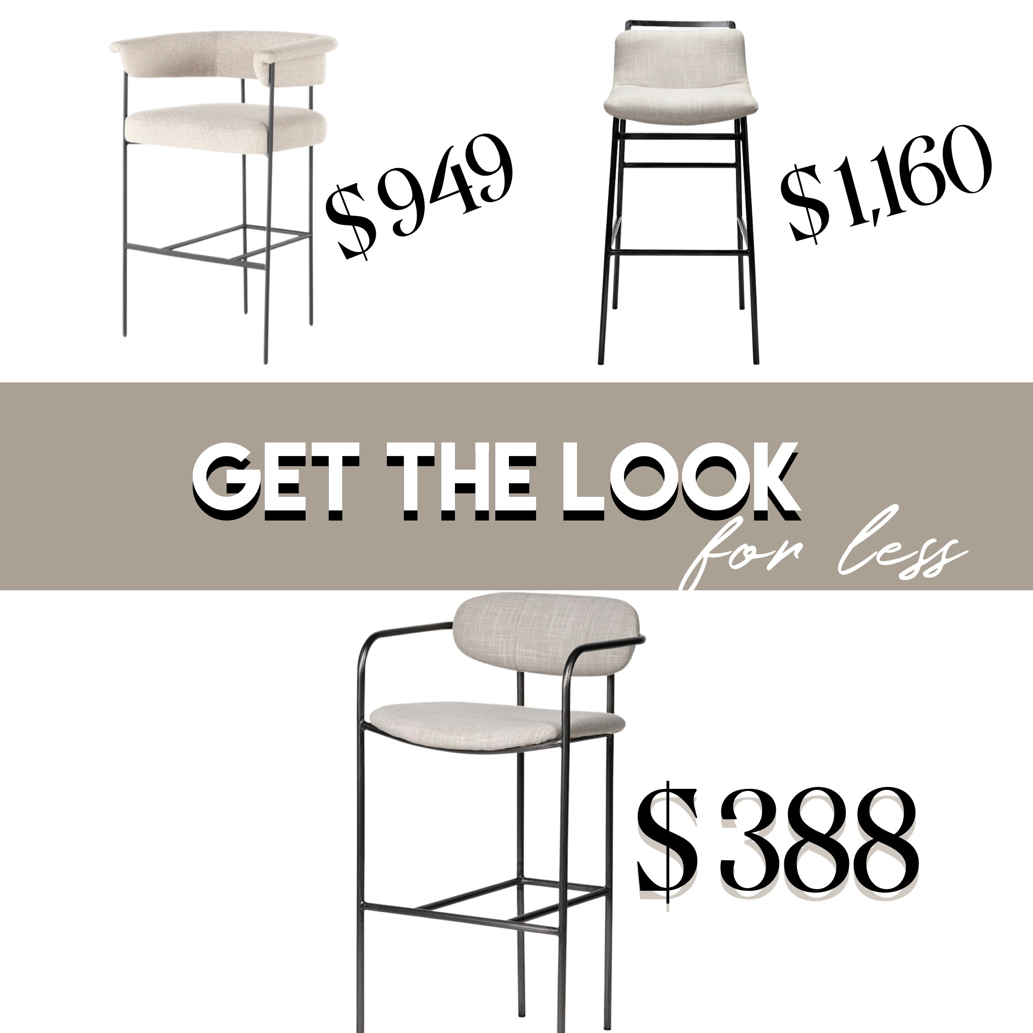 Why is it that I always love the things I cannot afford???🫠 I fell in love with these barstools for our kitchen island, but I could not justify spending $4000+ on stools! 
I searched and searched and found the perfect stool that was a combination of both! I’ve had these for over a year now, and they are comfortable, easy to clean, and match with everything. 

#LTKFind #LTKhome