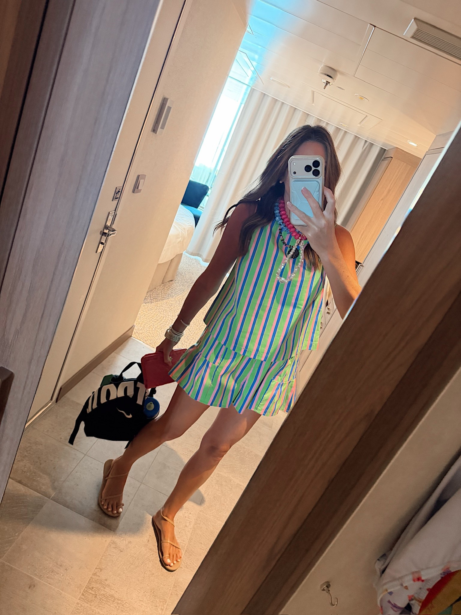 Cruise ootd! In a small top, small shorts, necklaces, sandals and accessories - fits tts.

#LTKootd #LTKgrwm #LTKTravel