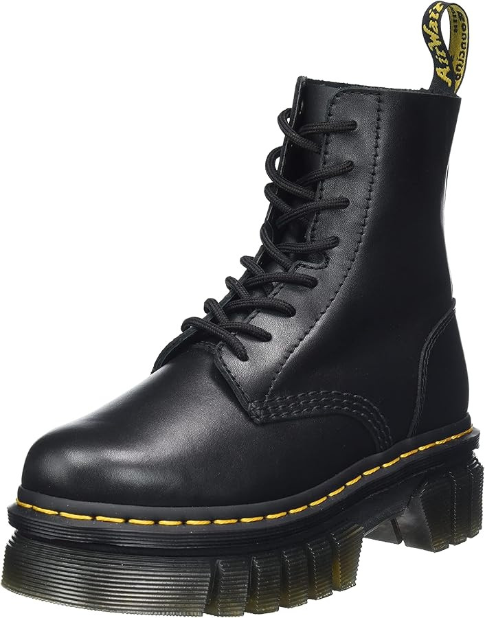 Dr. Martens Women's Audrick 8-Eye Boot Combat, Black Nappa Lux, 8 | Amazon (US)