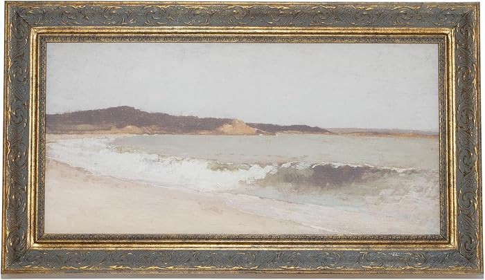 Petal Lane Beach Wall Art - 16x9 Coastal Vintage Framed Canvas Landscape | Amazon (US)