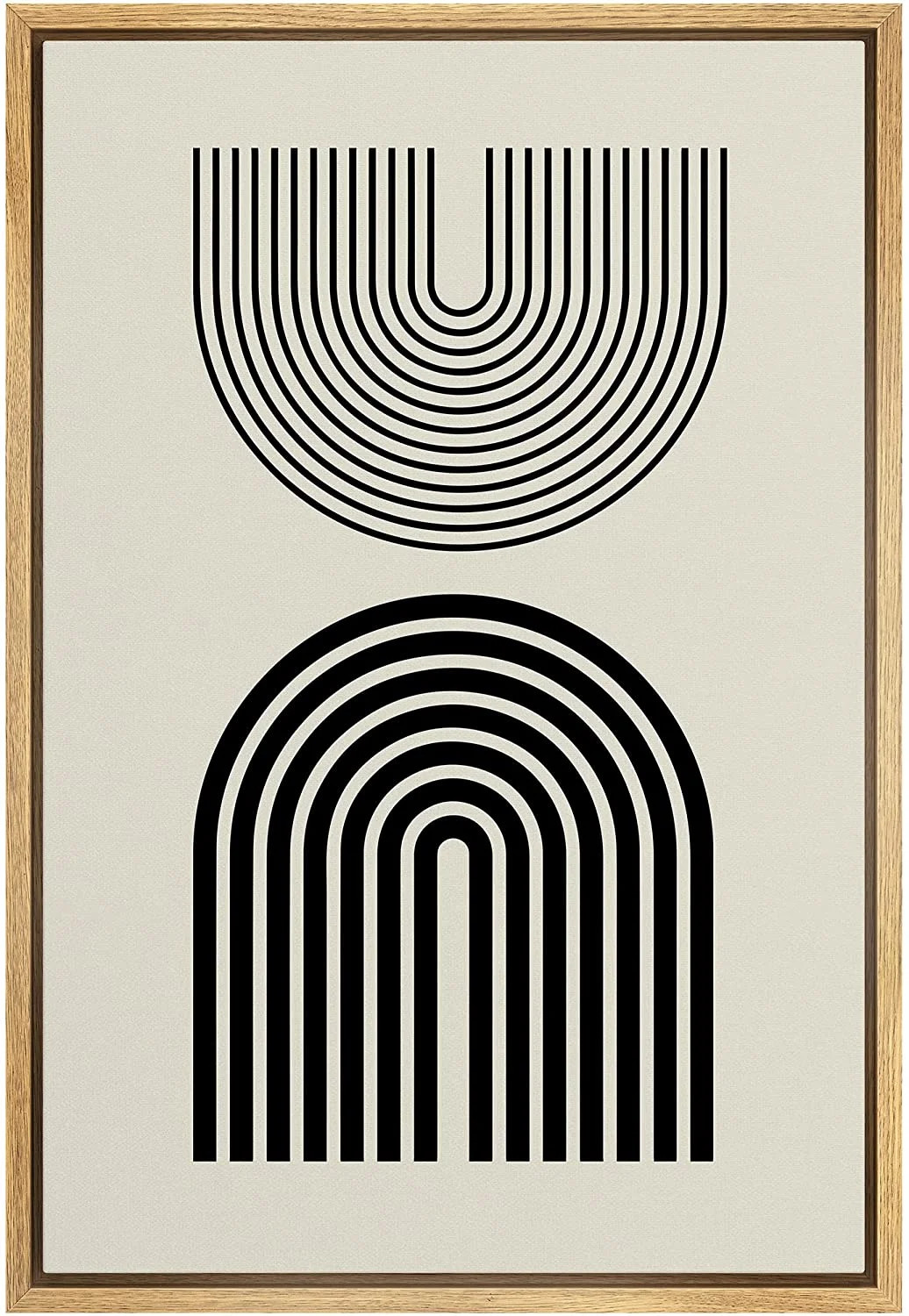 PixonSign Framed Canvas Print Wall Art Mid-Century Spiral Stripe Minimal Dark Arches Abstract Sha... | Walmart (US)