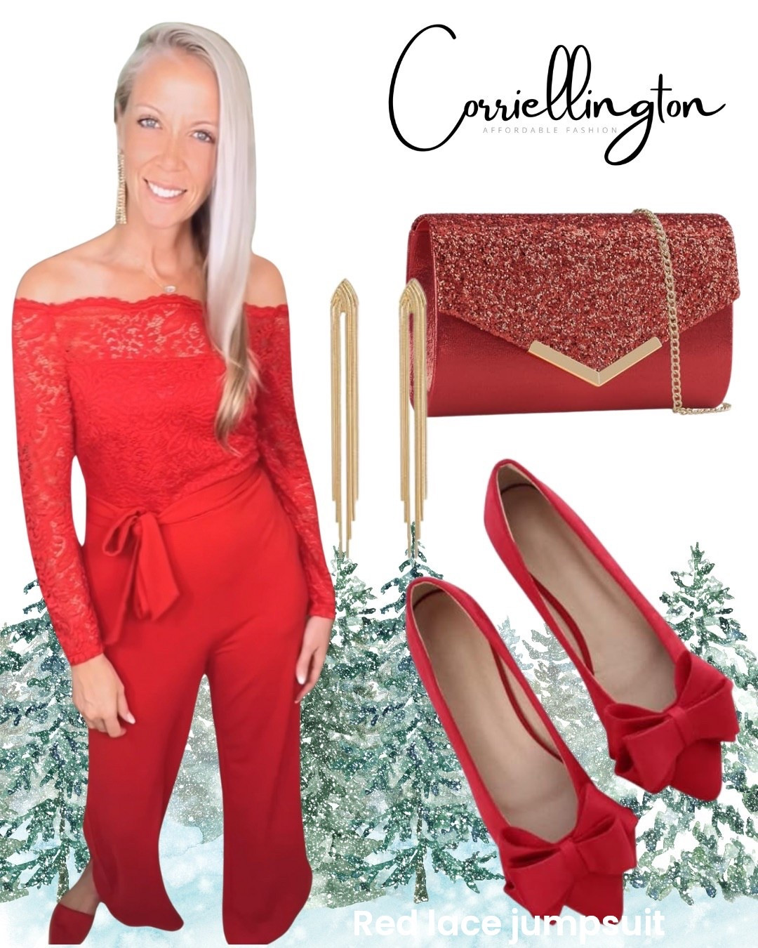 Wearing size M in the red lace jumpsuit!  Runs a little on the short side. I am 5‘8“.
This is a great dress alternative as a beautiful red lace jumpsuit with long sleeves!
Holiday outfit
Christmas party outfit
Fancy Christmas outfit idea
Red pantsuit


#LTKHoliday #LTKSeasonal #LTKOver40