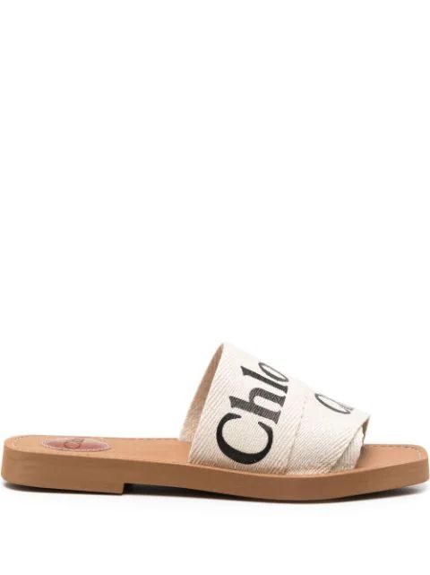 Chloé Logo Print Slides - Farfetch | Farfetch Global