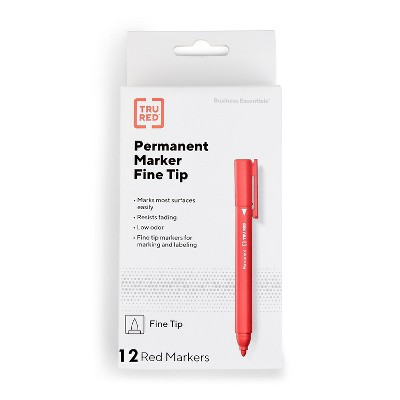 TRU RED Pen Permanent Markers Fine Tip Red Dozen TR54539 | Target