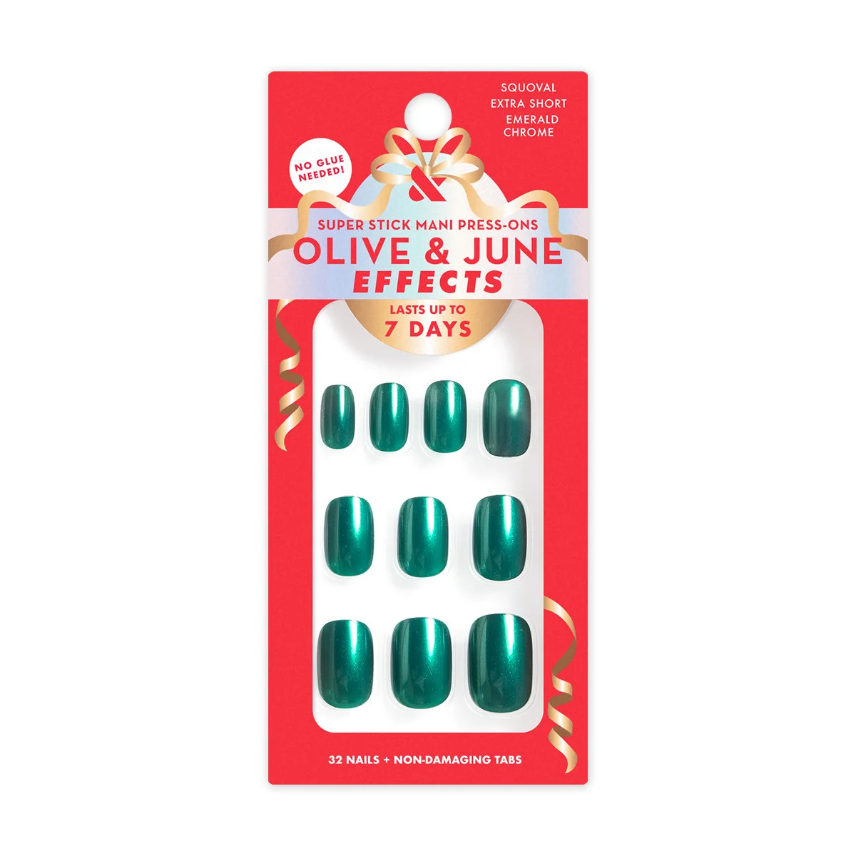 Olive & June Super Stick Effects Emerald Chrome, Extra Short, Squoval | Walmart (US)