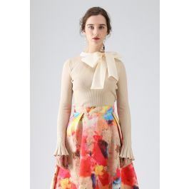 Fancy with Bowknot Knit Top in Cream | Chicwish