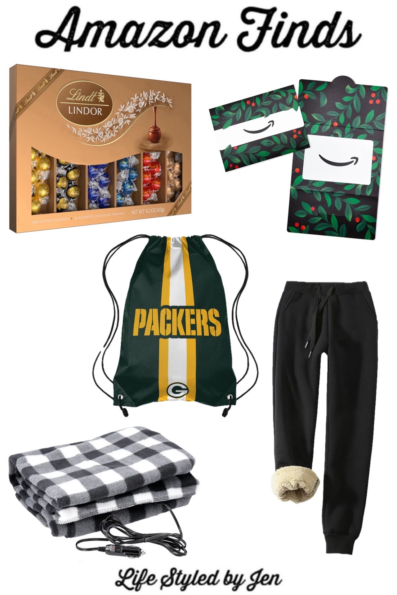 Time for this week’s Amazon Finds - five items from Amazon that are definitely worth checking out! 🎉

✔️ Lindor Truffles Deluxe Gift Box - this is the perfect gift for the person who is tough to shop for! Lindor Truffles are absolutely delicious, and this pack comes with several different flavors. So yummy, and definitely a fun gift! 🎁 

✔️ NFL Drawstring Backpack - Amazon just restocked these, and they’re only $15 right now! A handy item for anyone, with a variety of uses. 

✔️ Heated Car Blankets - for under $20, this is a practical gift idea for anyone. It plugs into your car to become a heated blanket, or you can just use it as a regular blanket. With a harsh Winter like this in store, always good to be prepared and have an emergency blanket of some sort in the vehicle! 

✔️ Amazon Holiday Gift Cards - if you’re planning to gift anyone with Amazon Gift Cards, they have tons of holiday themed options available that ship quickly - and also are available to e-gift. Select denominations available, or you can choose your own custom gift amount! 

✔️ Yeokou Women's Warm Sherpa Lined Athletic Sweatpants - meet some of the coziest sweatpants around! These joggers are lined with a sherpa that almost feels like faux fur. Such a cozy cold weather staple, and they’re under $30 right now! ❄️ 

#amazon #amazonfinds 


#LTKGiftGuide #LTKSaleAlert #LTKFindsUnder50