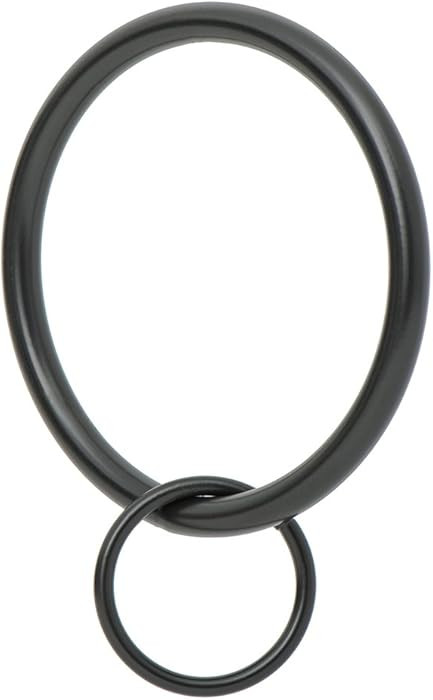 Ivilon Drapery Eyelet Curtain Rings - 2" Ring Loop for Hook Pins, Set of 14 - Black | Amazon (US)