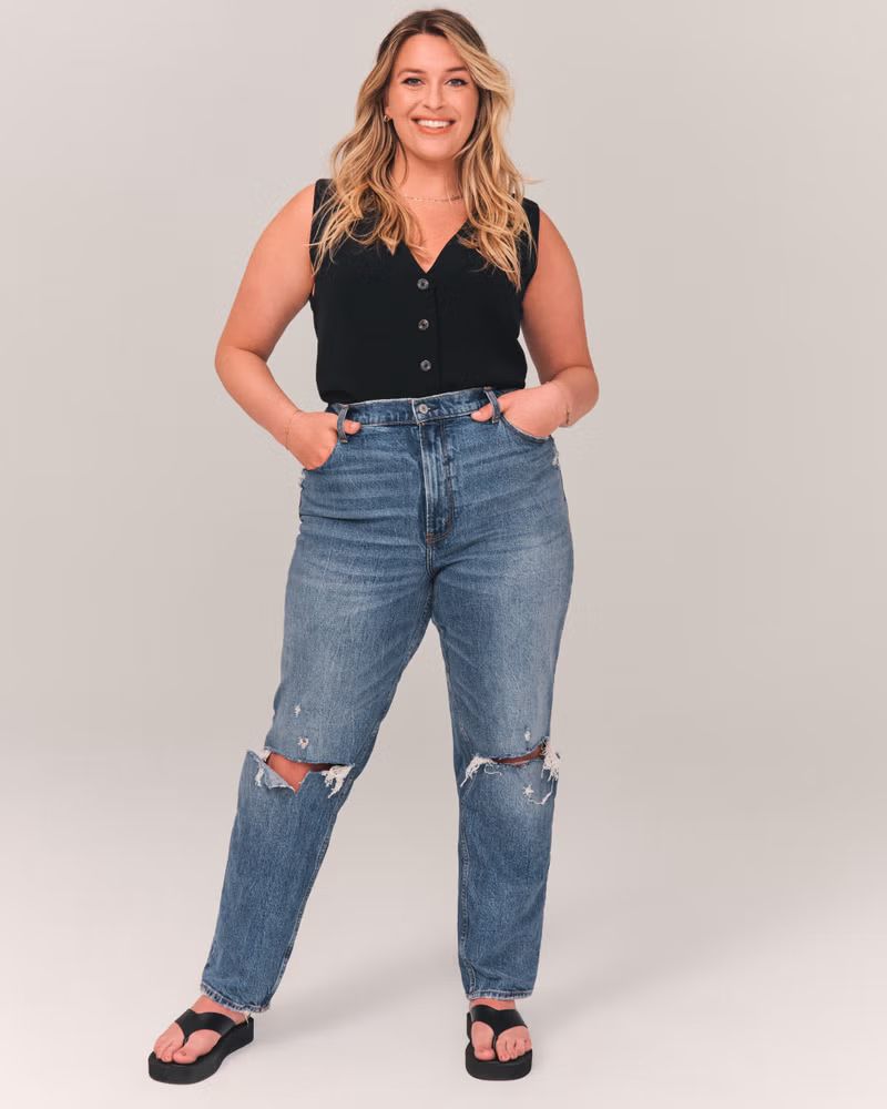 Women's Ultra High Rise 90s Straight Jean | Women's Clearance - New Styles Added | Abercrombie.co... | Abercrombie & Fitch (US)