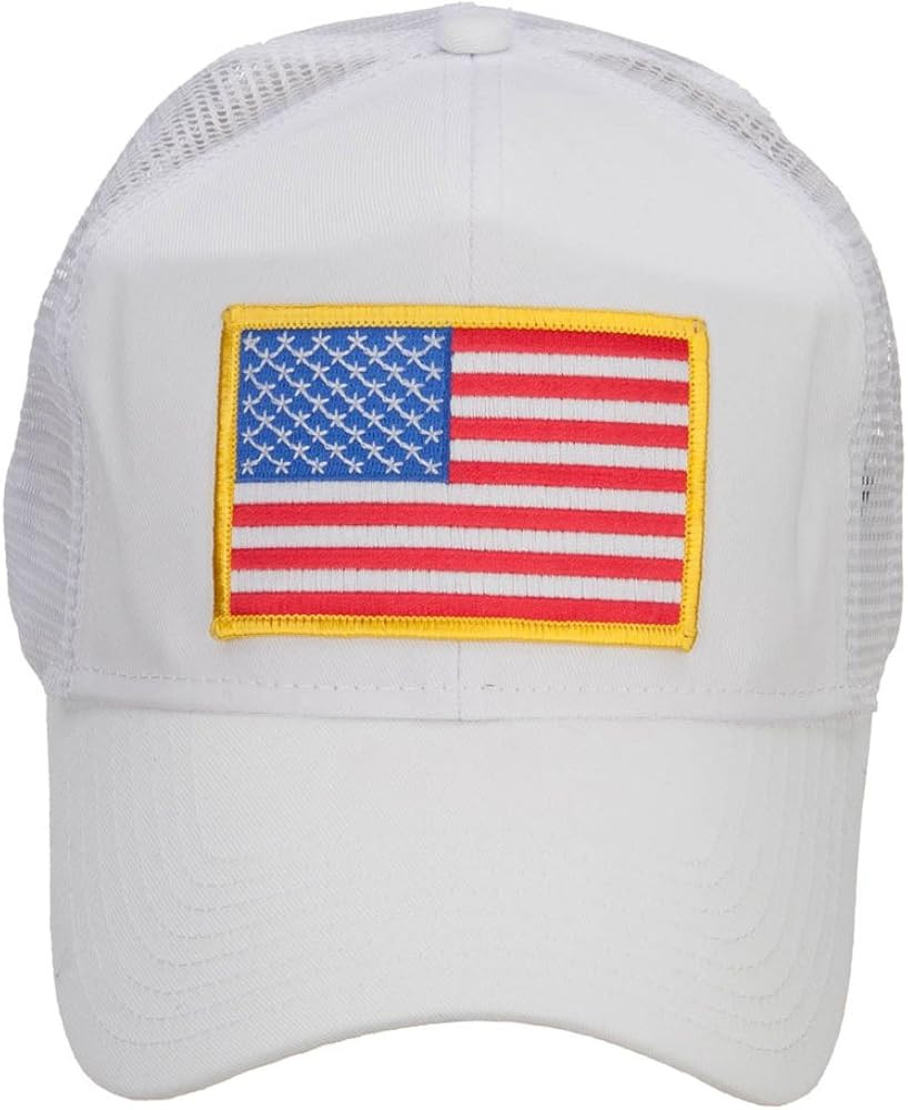 e4Hats.com Gold American Flag Patched Mesh Cap | Amazon (US)