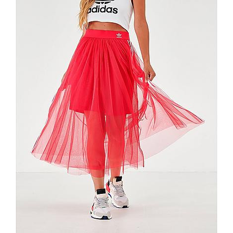 Adidas Women's Originals Layered Tulle Skirt in Pink Size X-Large | Finish Line (US)